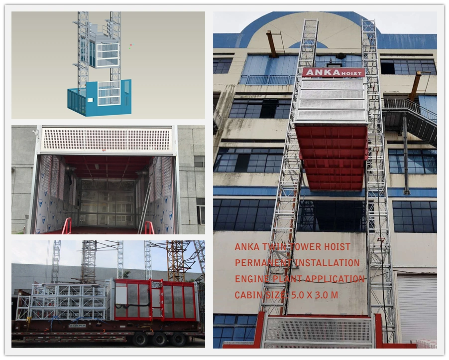 Ce Approved Anka Sc200/200 Construction Hoist / Building Hoist